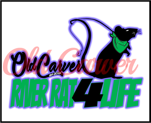 Old Carver River Rat 4 Life Sticker